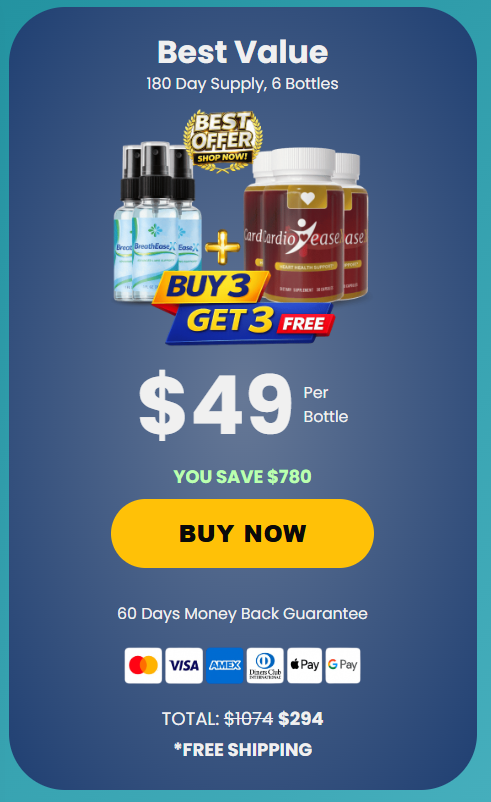 CardioEaseX supplement bottle with American flag background